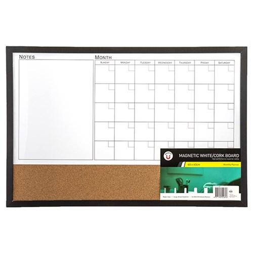 54481 - Combo Board Magnetic Calendar Corkboard 600x400mm - Dats