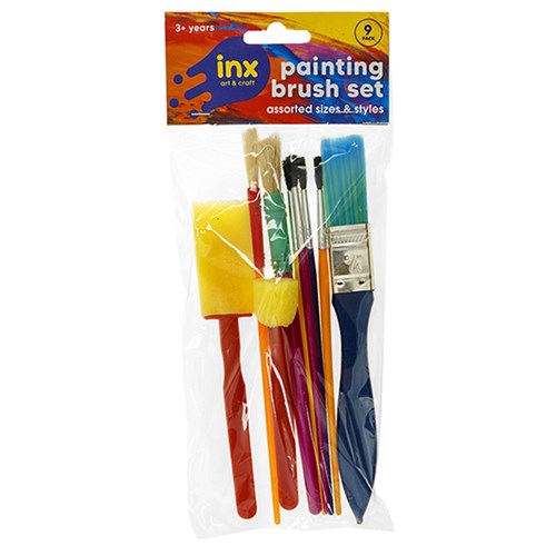 55766 - Brushes Paint 9Pc Set Foam & Bristle - Dats