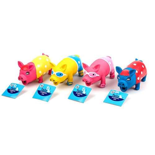 Dog Toy Honking Pig 4 Asstd Tails