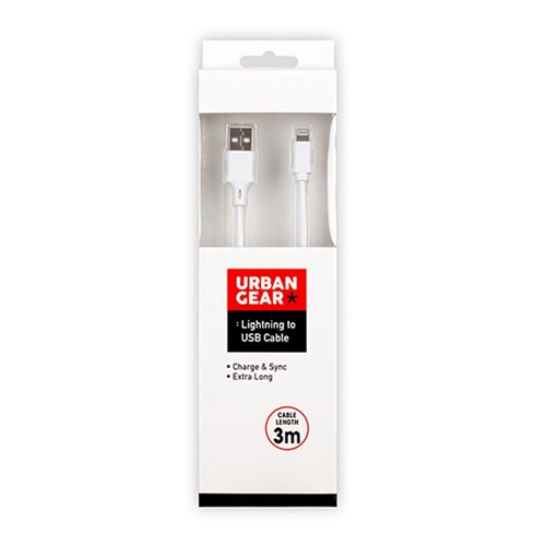 62806 - Lightning USB Cable 3m White - Dats