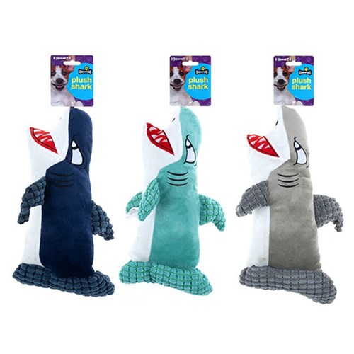 63201 - Dog Toy Plush Shark 3 Colours 40x17cm - Dats