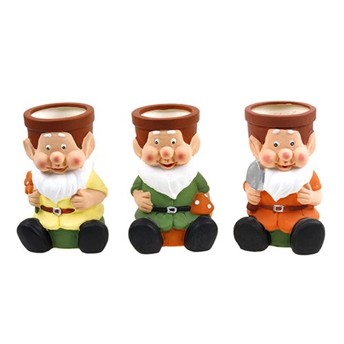 63575 - Terracotta Pot Garden Gnome 3 Asstd 19.5cm - Dats