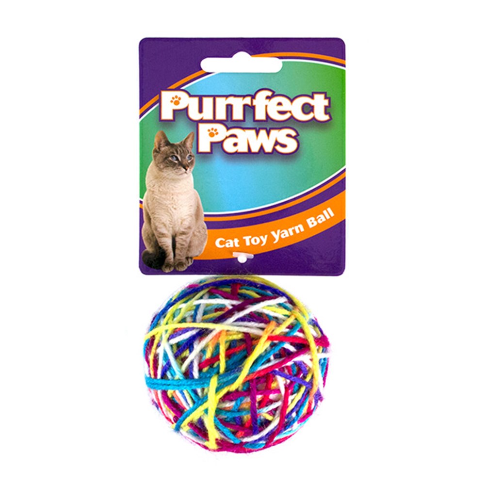 59849 Cat Toy Colourful Yarn Ball Small Dats